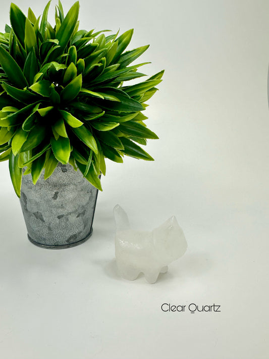 Clear Quartz Crystal Cat