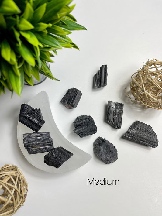 Black Tourmaline Raw Pieces - Medium