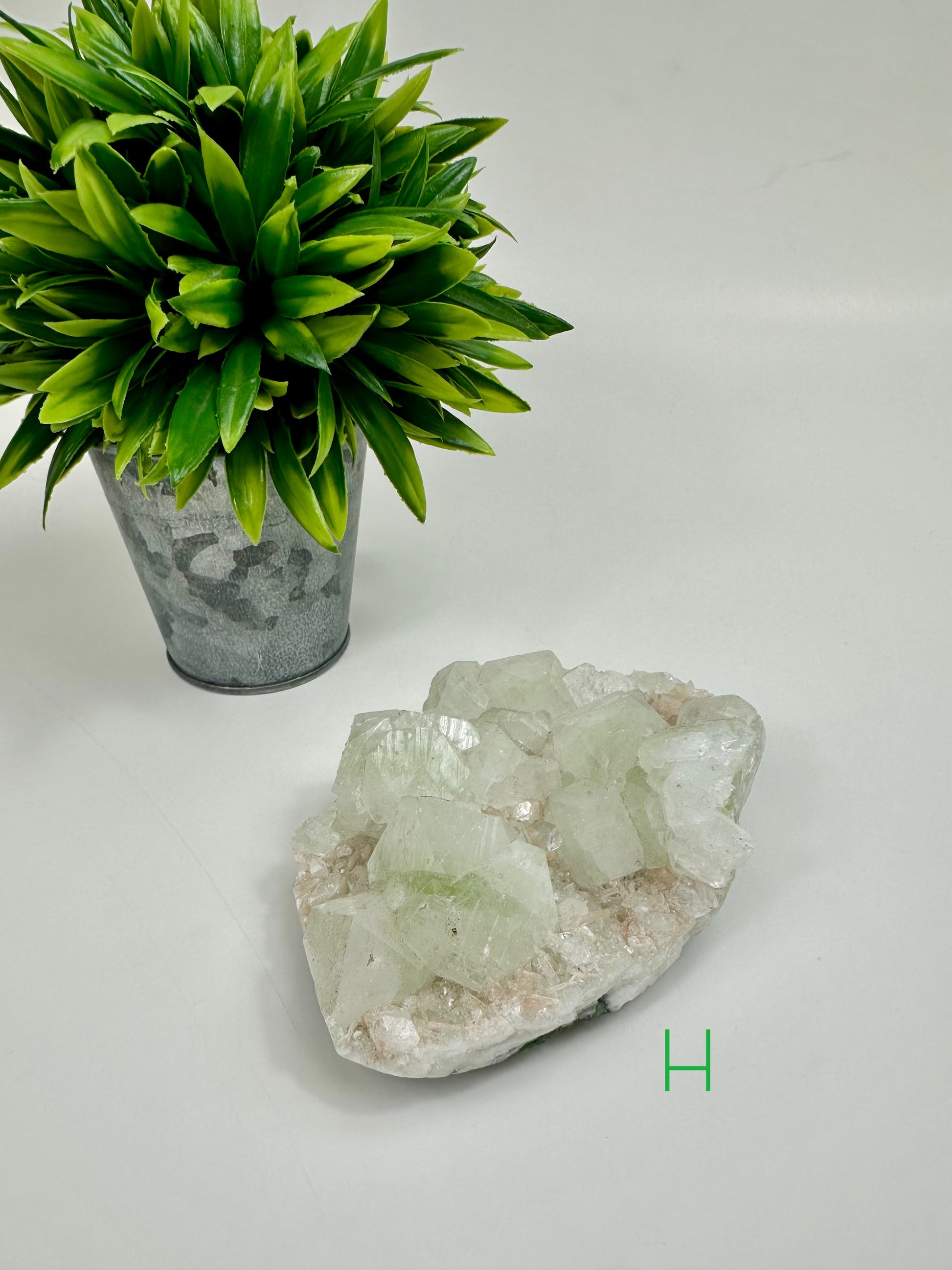 Green Apophyllite & Stilbite Cluster - H