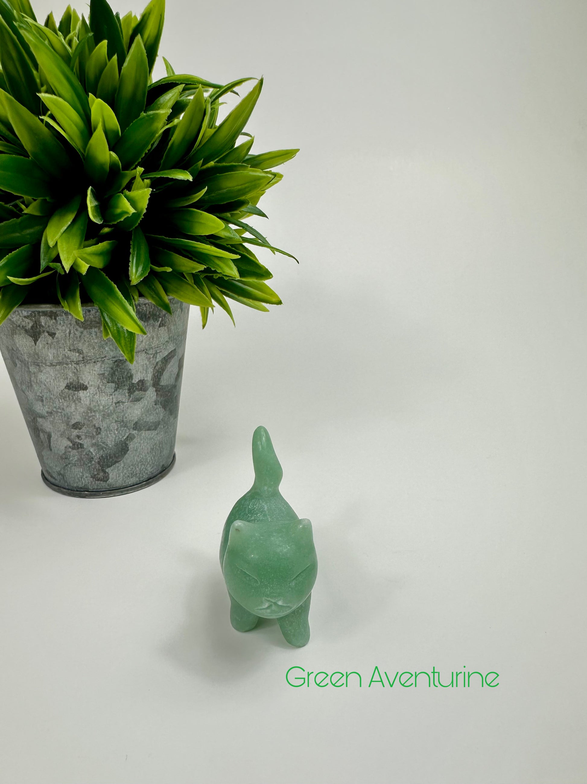 Green Aventurine Crystal Cat