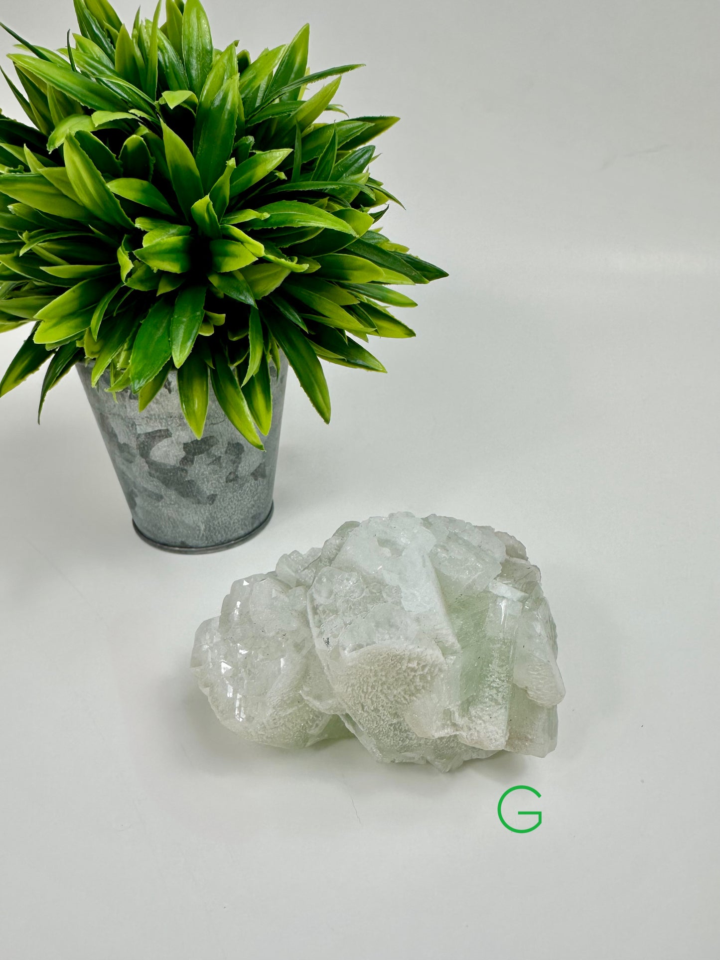 Green Apophyllite & Stilbite Cluster - G