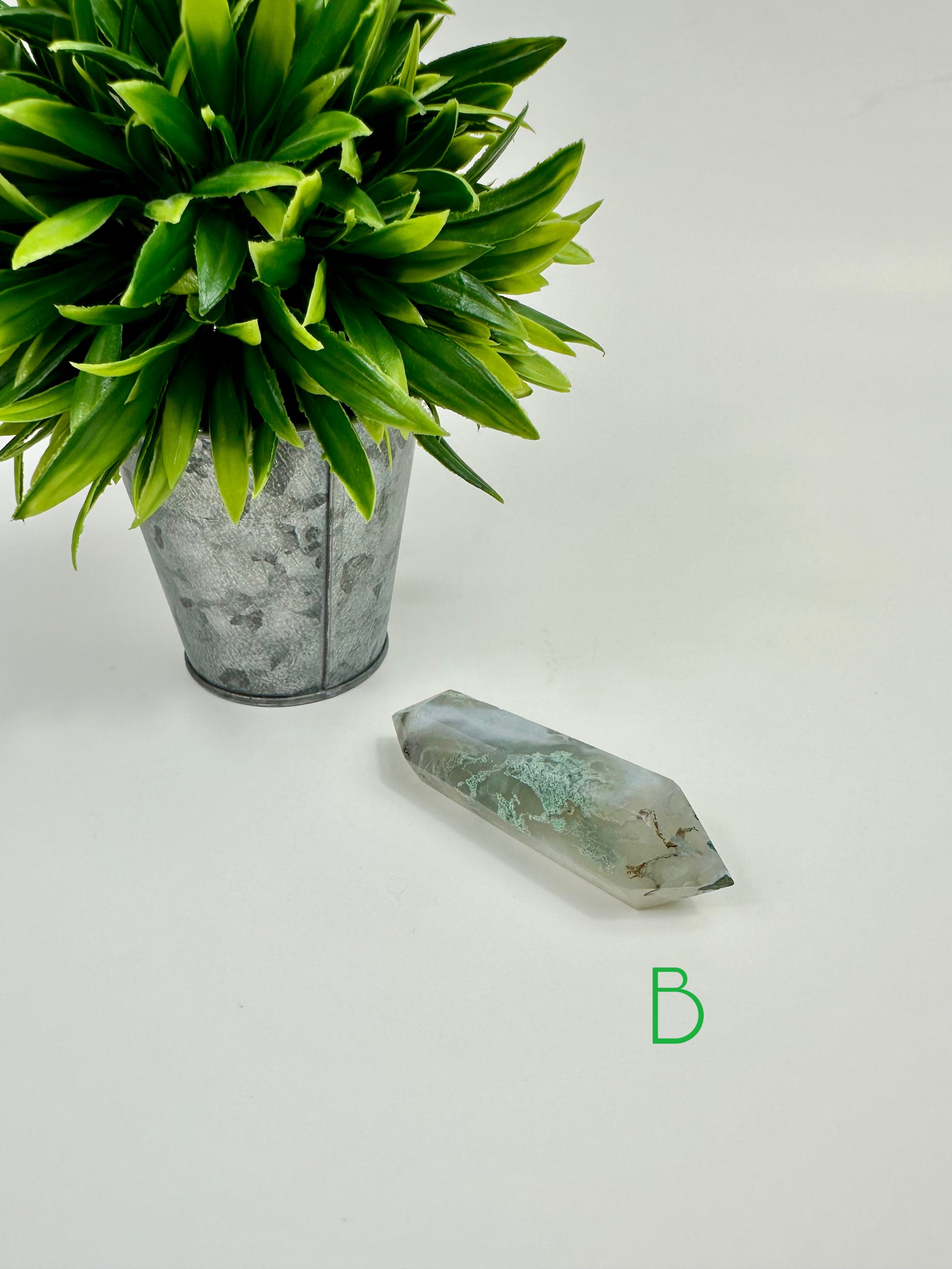 Moss Agate Double Terminated Wand - B