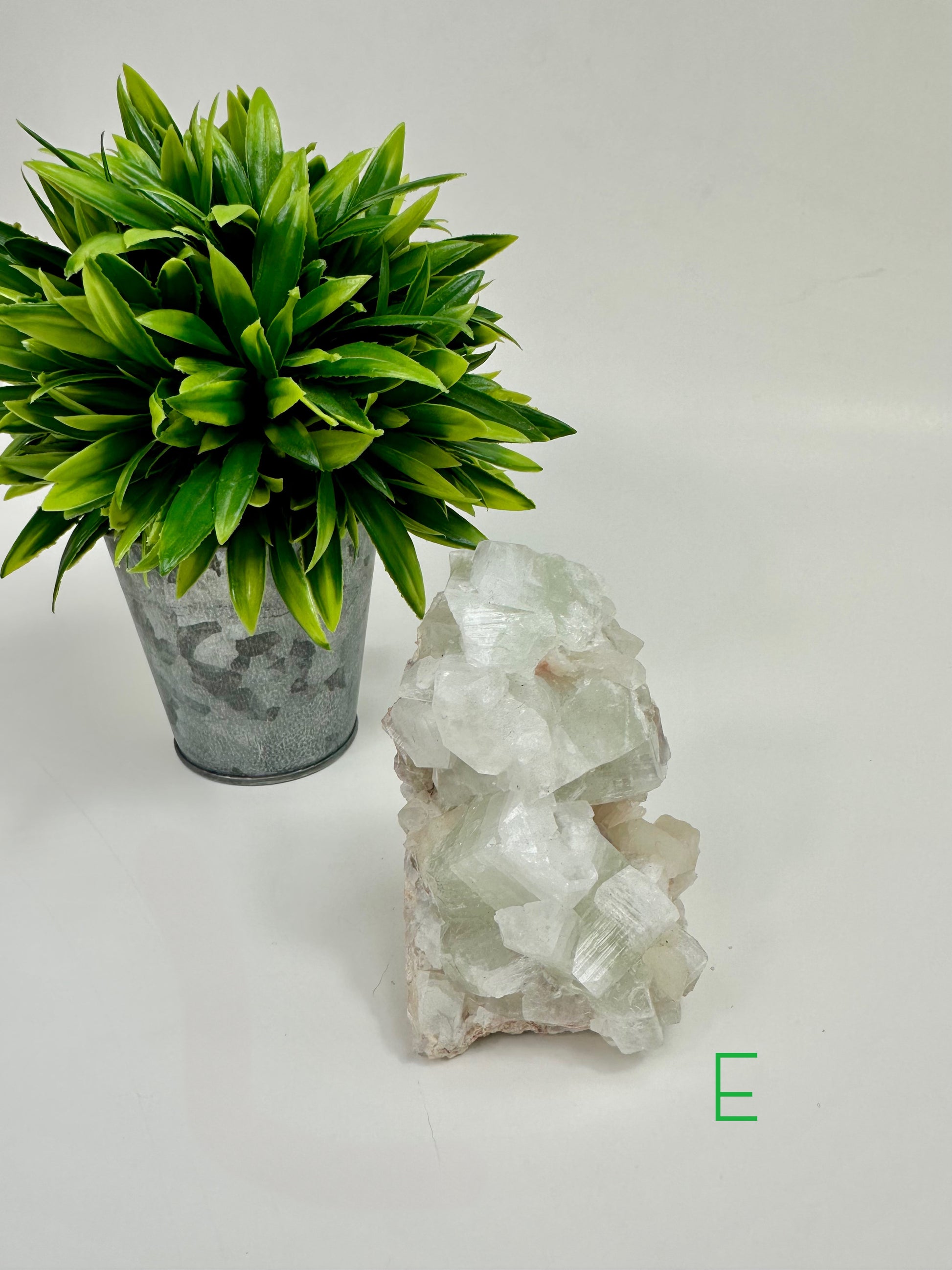 Green Apophyllite & Stilbite Cluster - E