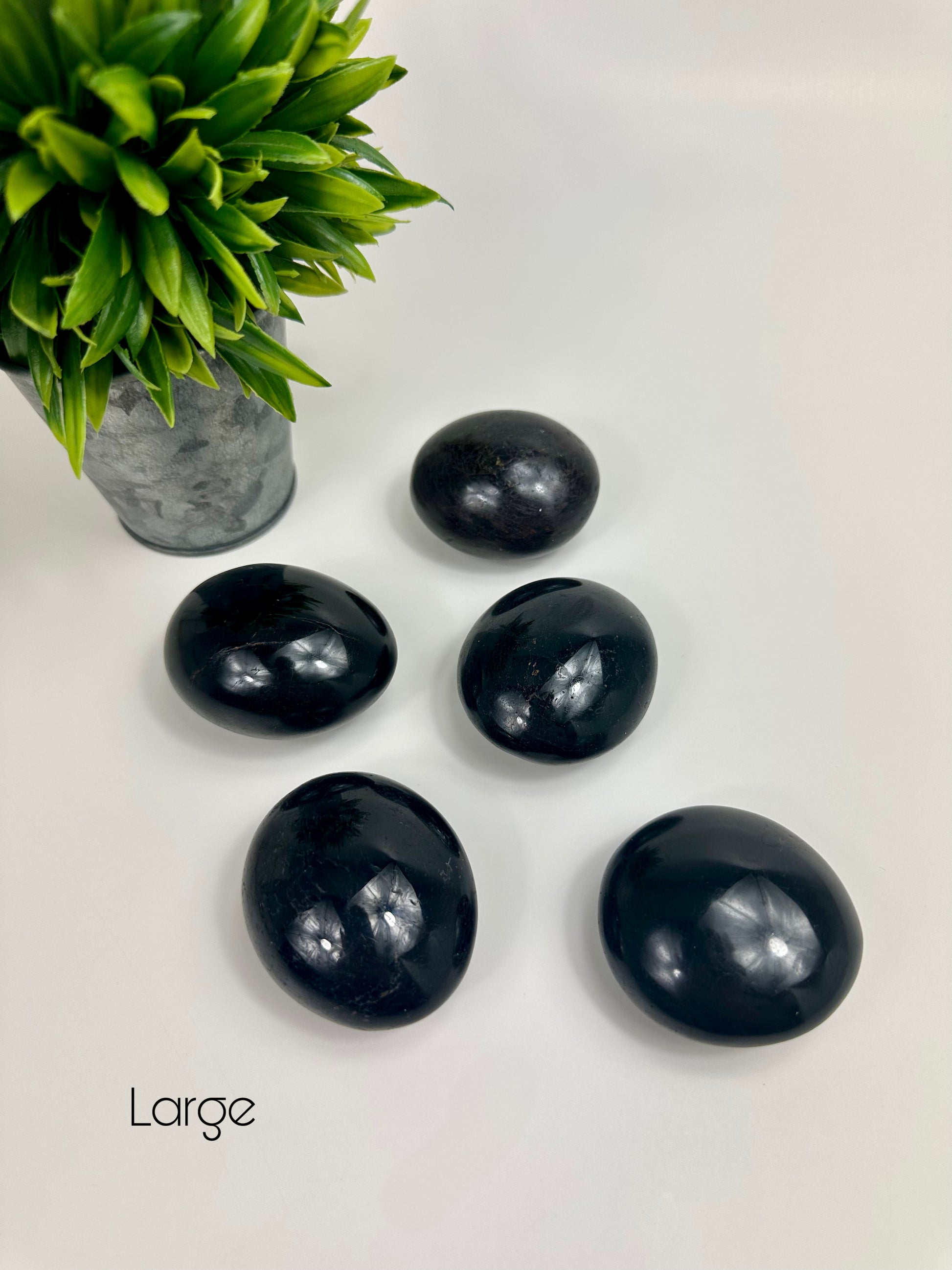 Black Tourmaline Palm Stones - Large