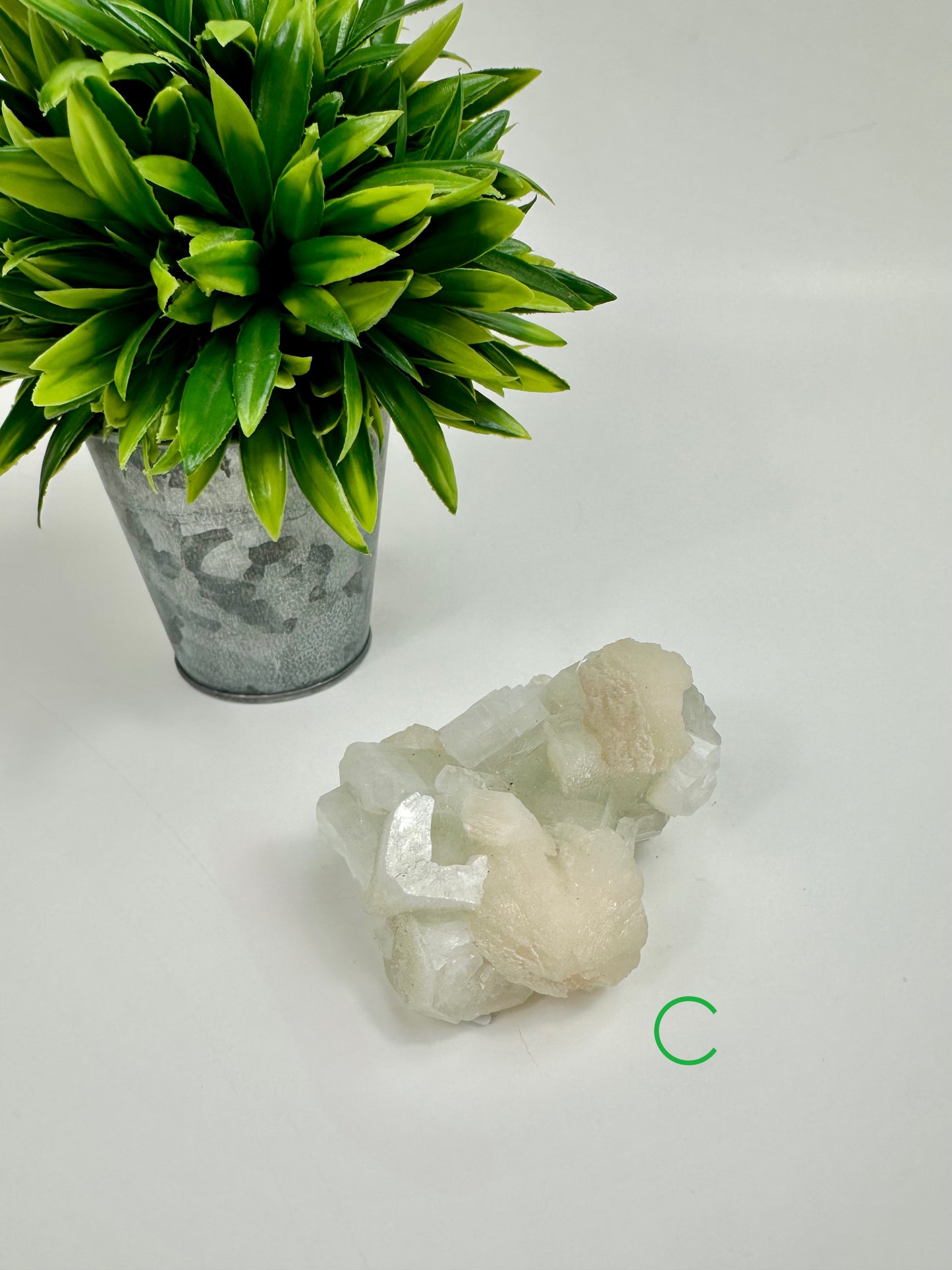 Green Apophyllite & Stilbite Cluster - C