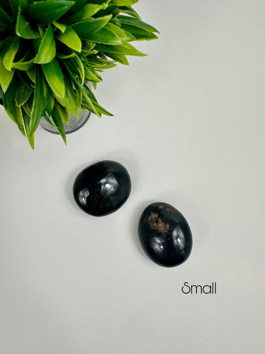 Black Tourmaline Palm Stones - Small