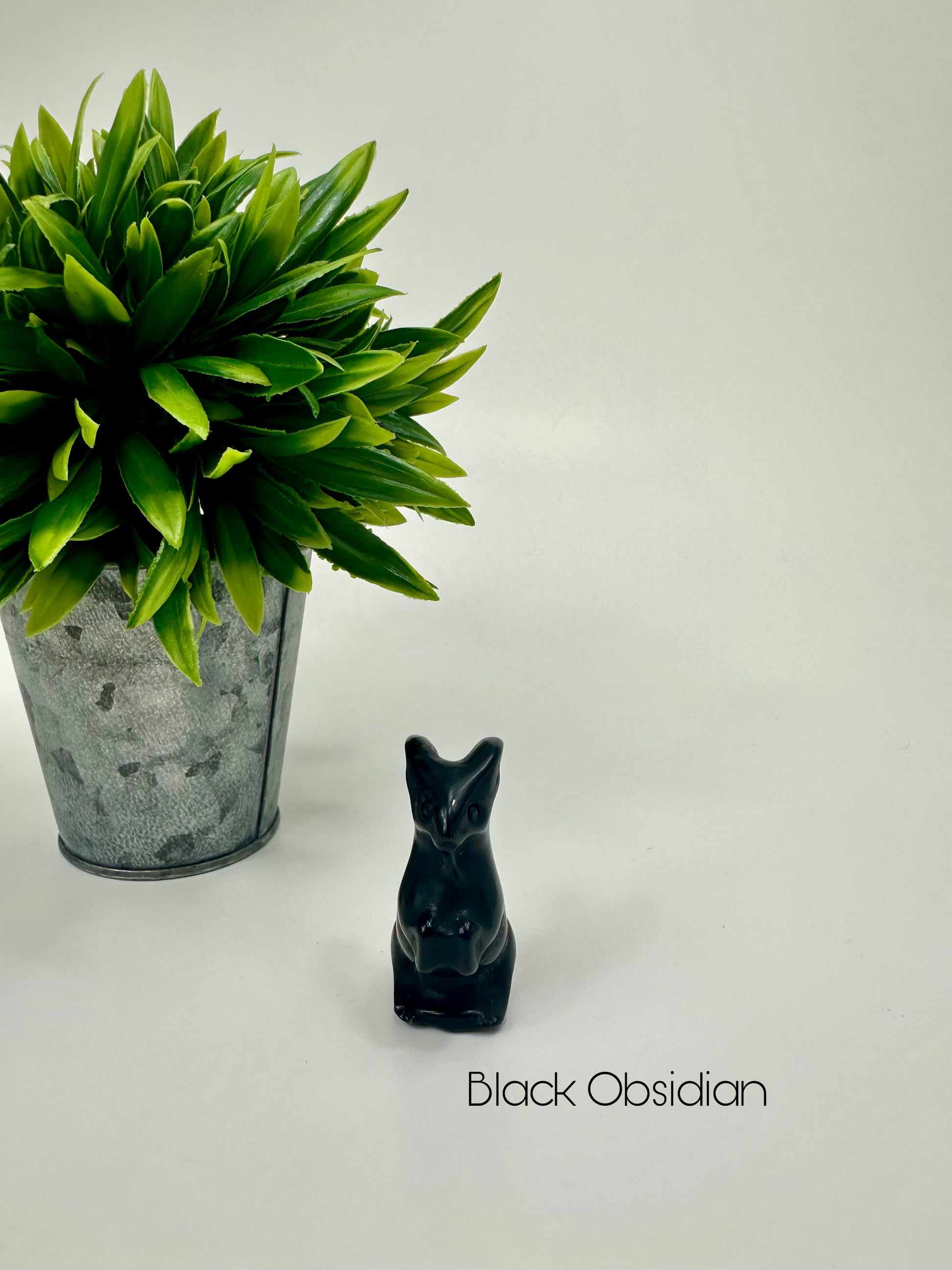 Black Obsidian Crystal Bunny Carving