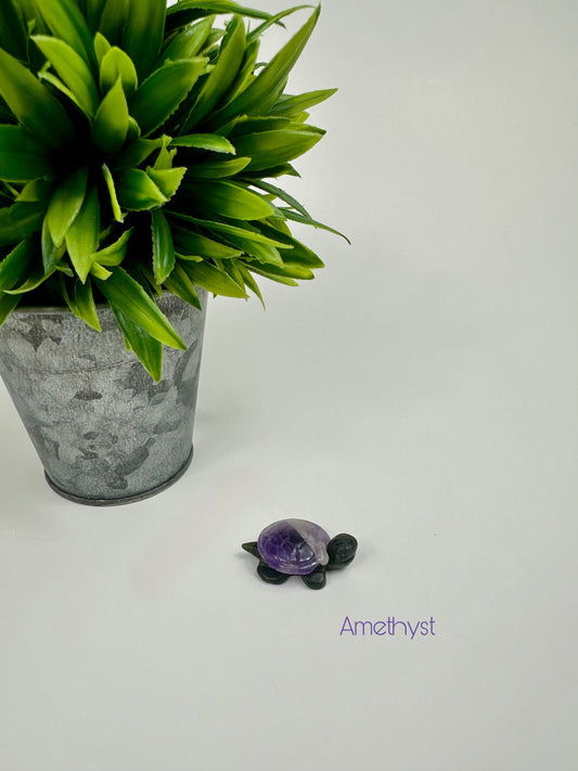 Amethyst Crystal Turtle Carving