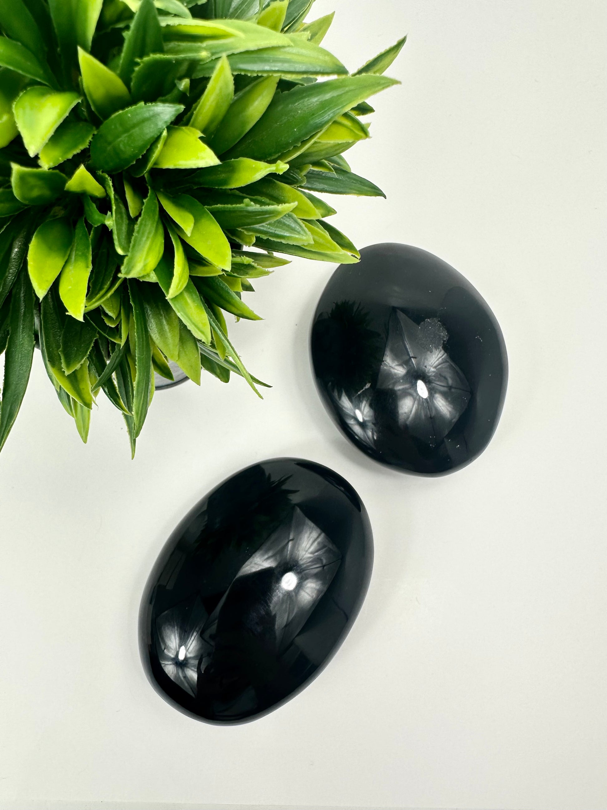 Black Obsidian Palm Stones