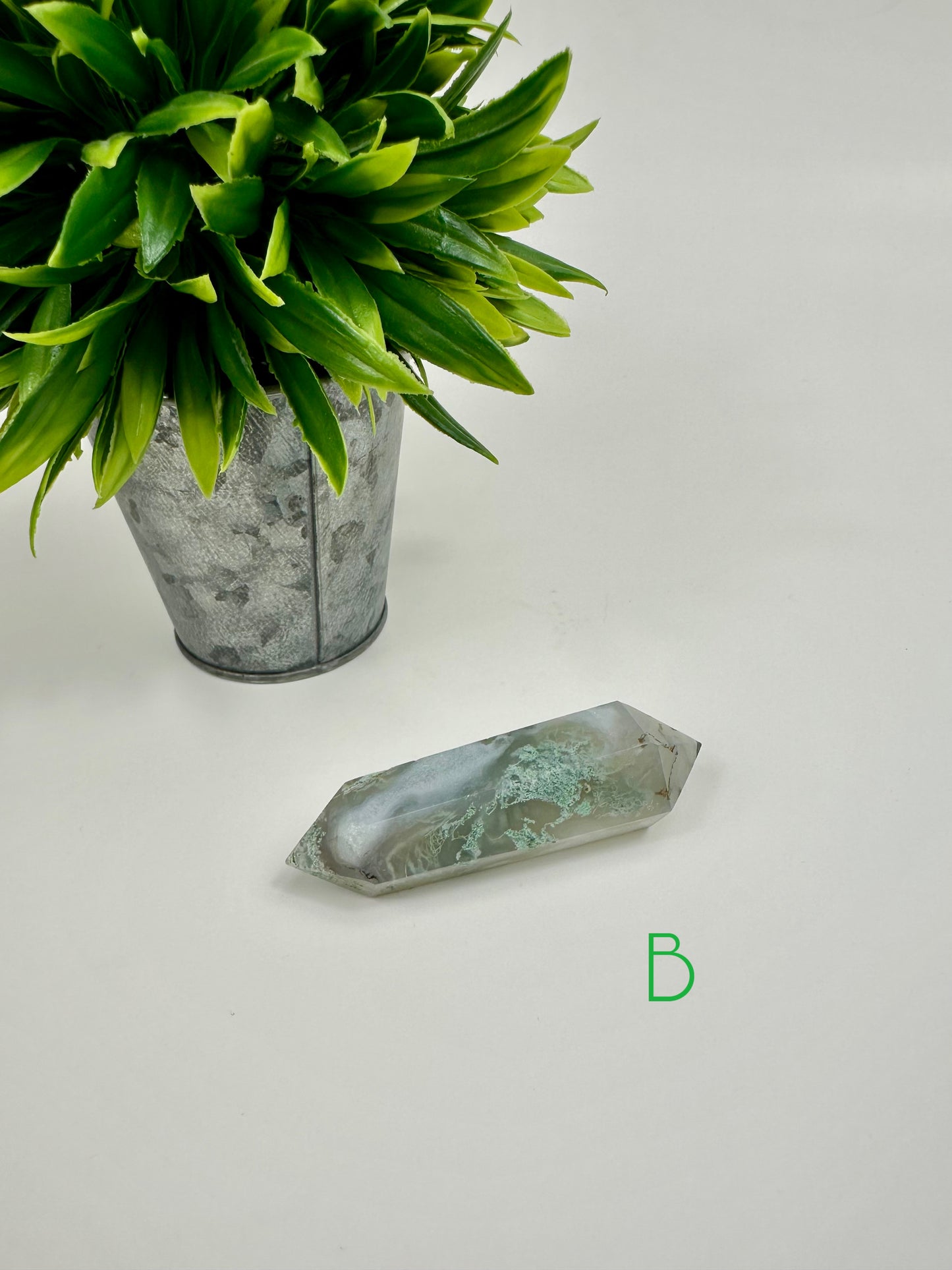 Moss Agate Double Terminated Wand - B