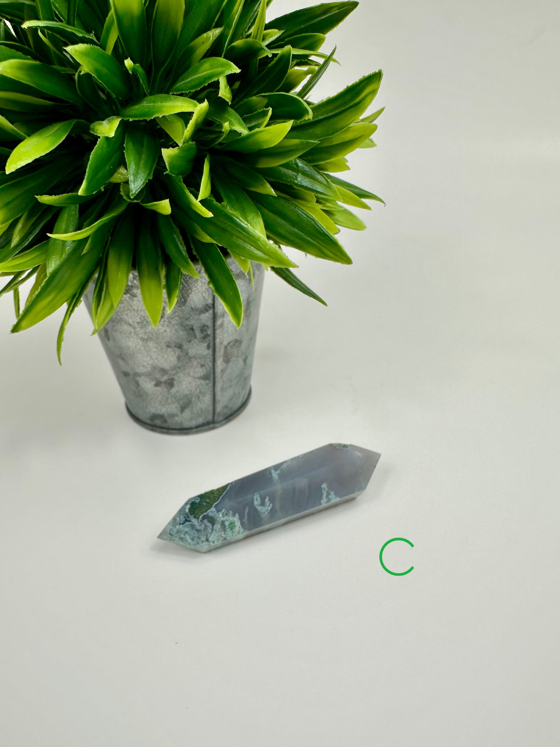 Moss Agate Double Terminated Wand - C