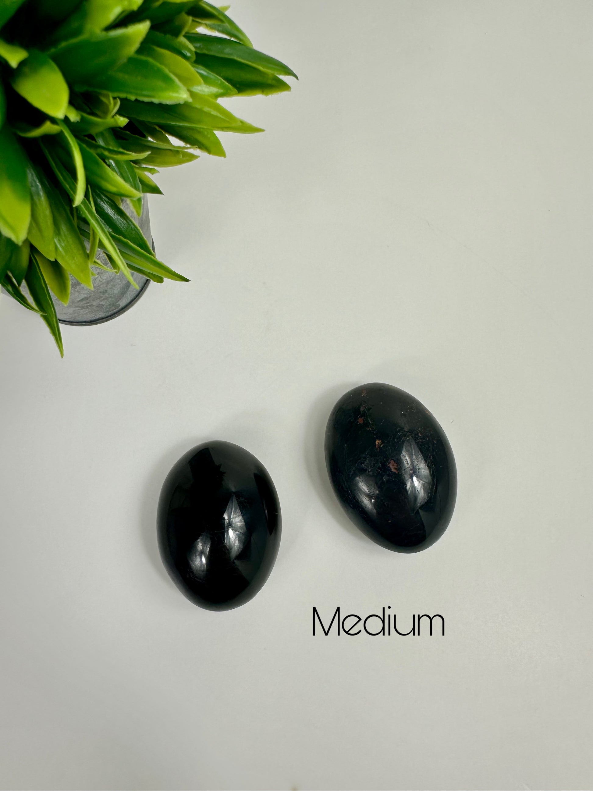 Black Tourmaline Palm Stones - Medium