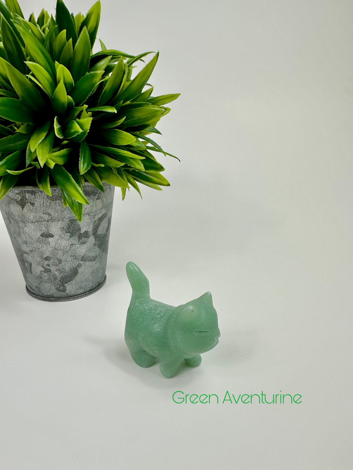 Green Aventurine Crystal Cat